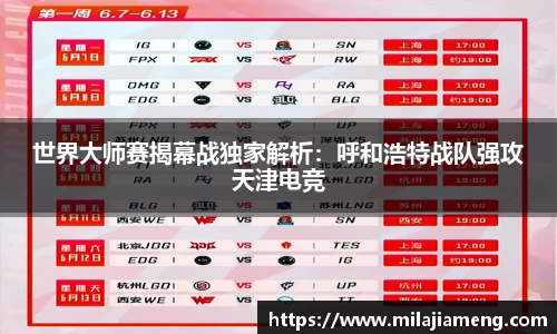 世界大师赛揭幕战独家解析:呼和浩特战队强攻天津电竞