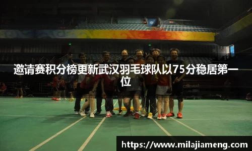 邀请赛积分榜更新武汉羽毛球队以75分稳居第一位