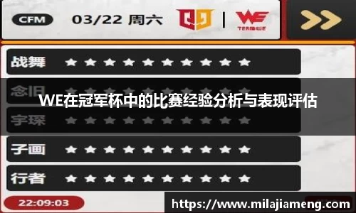 WE在冠军杯中的比赛经验分析与表现评估